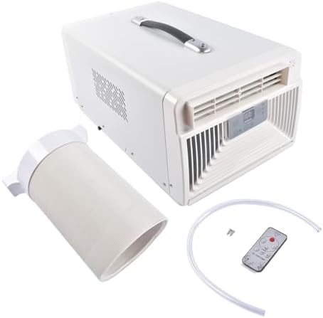 110V Portable Air Conditioner Portable AC Unit 650W Cooling for Tent Camping RV Truck Van Life Home, White Mustrod