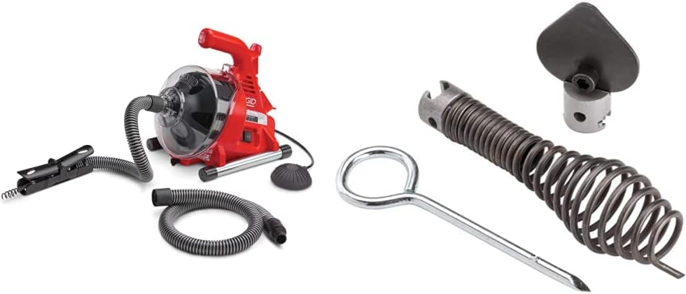 RIDGID PowerClear 120-Volt Drain Cleaning Machine Kit & 12128 T-240 Tool Set for Drum Machines and Drain Cleaning Machines, Included with Select RIDGID K-3800 and K-400 Drain Cleaning Snake Kits