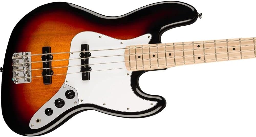 Squier Jazz Bass Bundle - Maple Fingerboard, 3-Color Sunburst with Fender Accessories