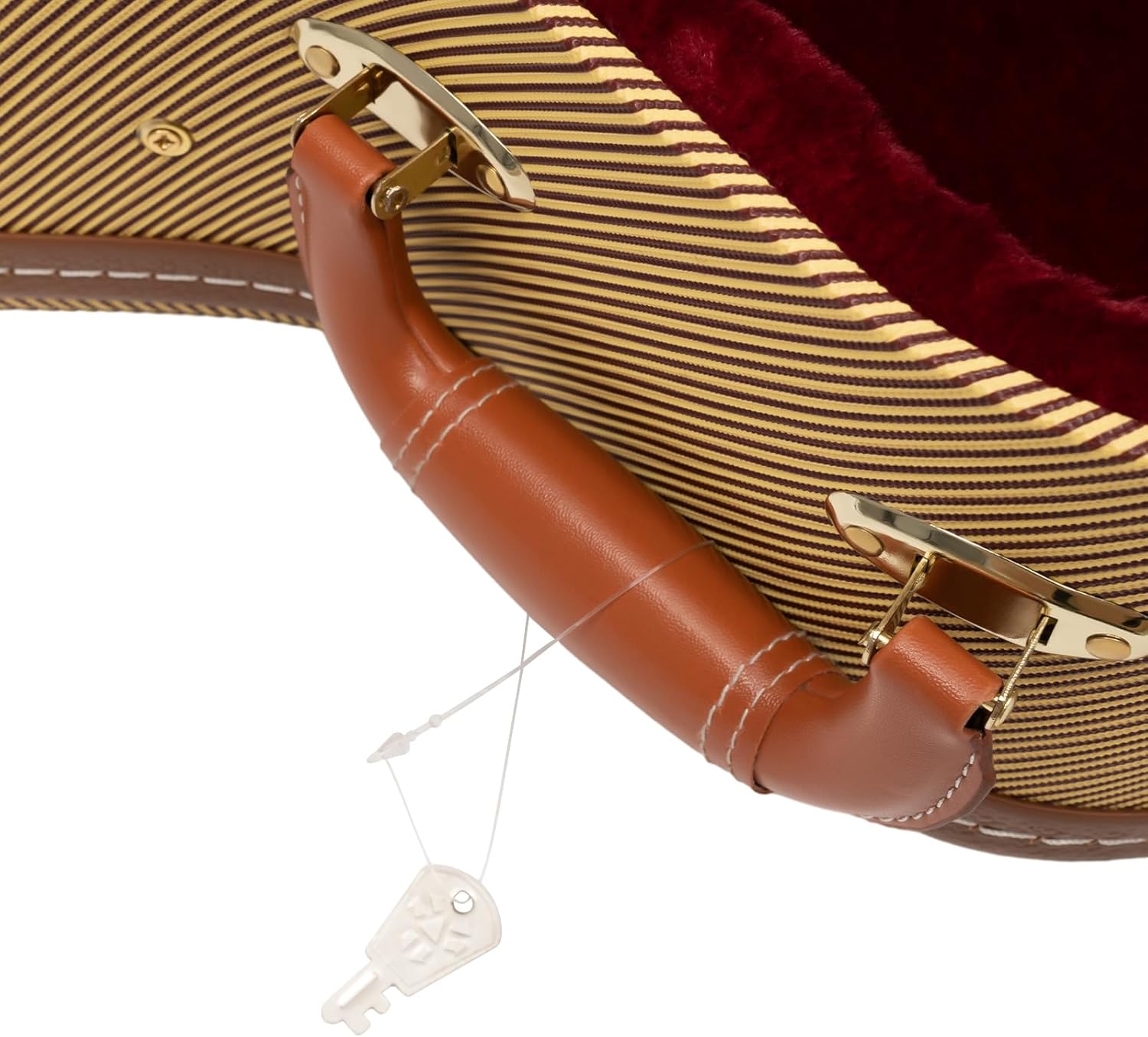 Wooden Guitar Case,Electric Guitar Hard Case,Iron Latches, Sponge Lining, Metal Feet, 41'' Guitar Storage Space Electric Guitar Wooden Hard Shell Lockable (Yellow+Brown)