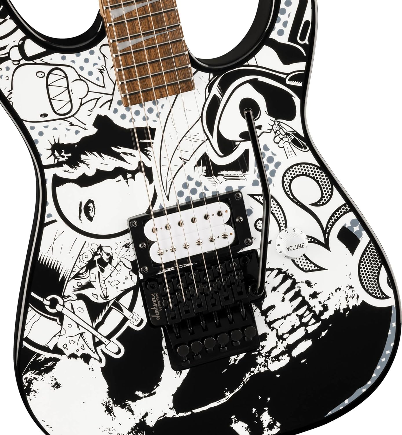 Jackson X Series DK1 H Skull Kaos Bundle with Cable, Tuner, Strap, Picks, and Austin Bazaar Guitar DVD