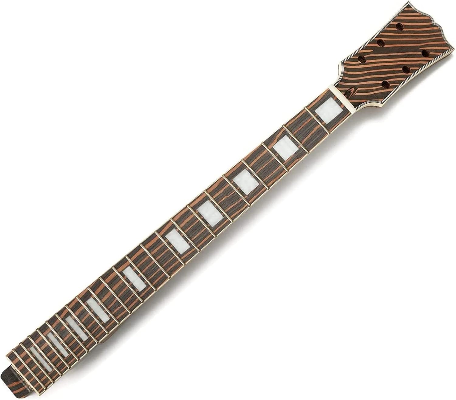 TSTS New 6 String Guitar Kit Zebrawood Solid Body for LP Style Electric Guitar Builder Kit Guitar DIY Accessory