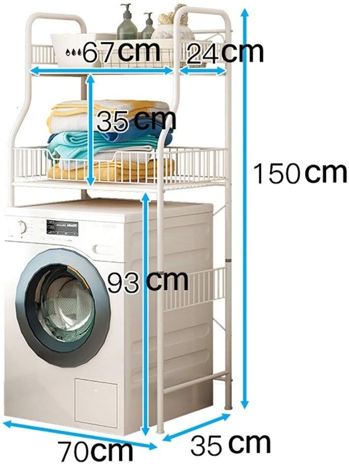 Washing Machine Over Toilet Storage Rack, Bathroom Tower Storage Rack, Multifunctional 2 Tier Drum Storage Rack (B)