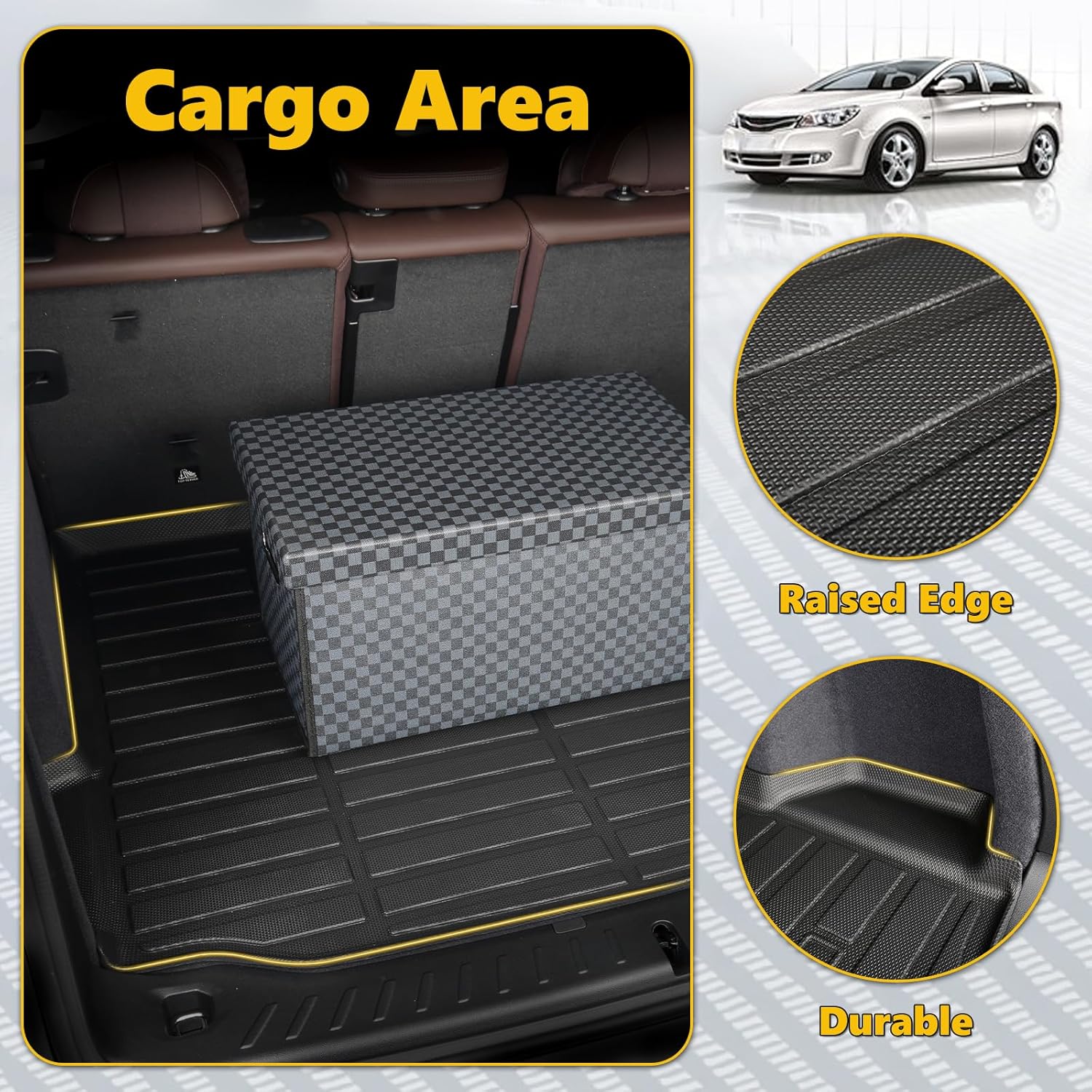 Floor Mats & Cargo Liner for Buick Envision 2021-2025 2026 All Weather Automotive TPE Set Anti-Slip Waterproof Floor Liners Accessories (Car Mats+Trunk Mat) Black
