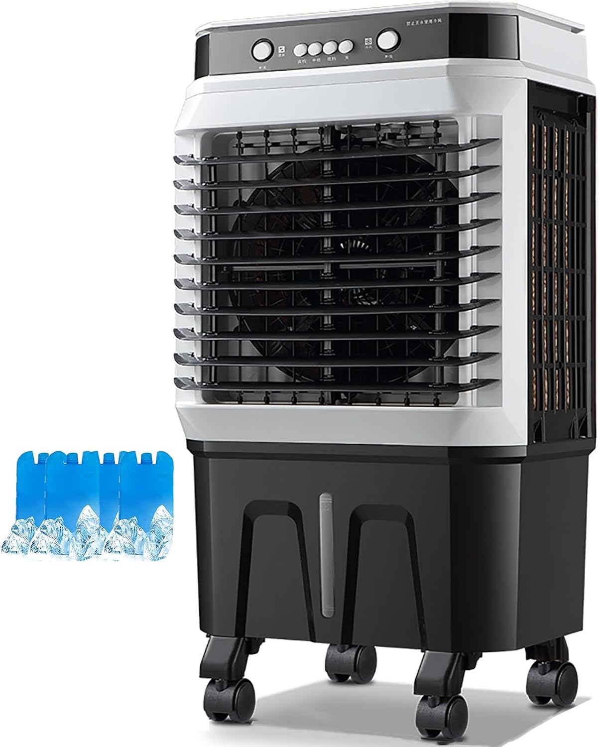 PINNKL Portable Evaporative Cooler, Air Cooler, 120°Oscillation Swamp Cooler, 4 Universal Wheel, 3 Wind Speeds for Outdoor Indoor Use