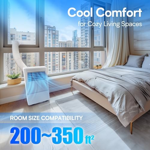 Air Choice 8000 BTU Portable Air Conditioner, 3-in-1 Room Air Conditioners Portable for Rooms Up to 350 Sq.Ft, Sleep Mode, 24H Timer, AC Unit with Remote Control & Digital Display, Window Kit Included