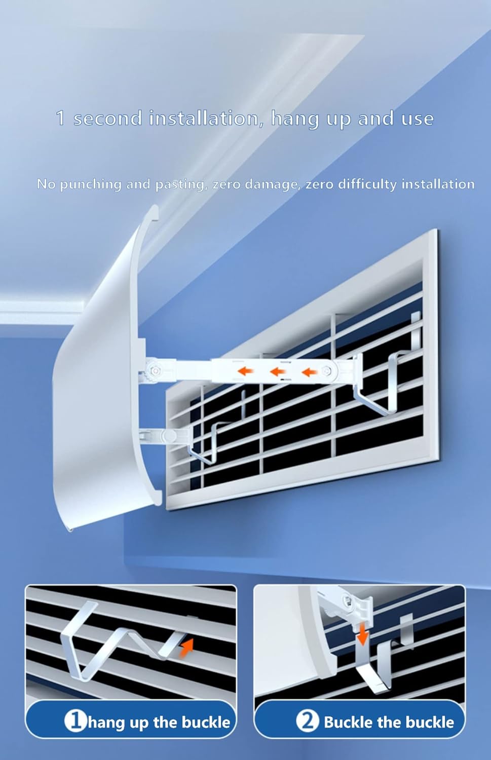 Air conditioning deflector Air Conditioner Deflector Windshield Baffle Anti-direct Blowing Home Hotel White