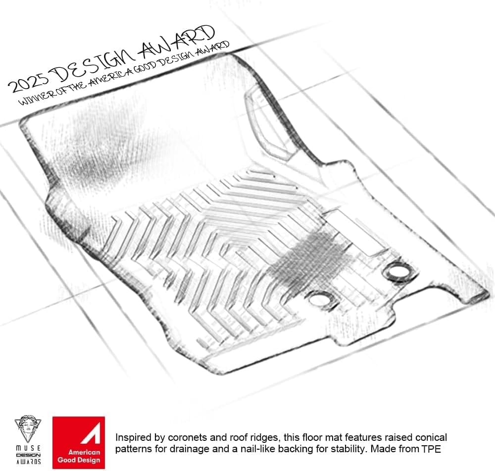 G-PLUS Floor Mats Fit for Chrysler Pacifica 2017 2018 2019 2020 2021 2022 2023 2024 2025 (No Hybrid Models),Fit 7 and 8 Passenger Model,TPE All Weather Car Floor Liners Cargo Liners Accessories Black