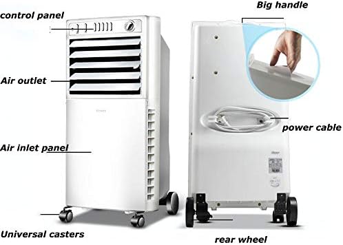 Cooling Fans Portable Air Conditioner Fan, 80° Oscillation,4 speeds, 2H Timing Evaporative Air Cooler Cooling Fan with for Home, Office, 65W 3 Speed Setting