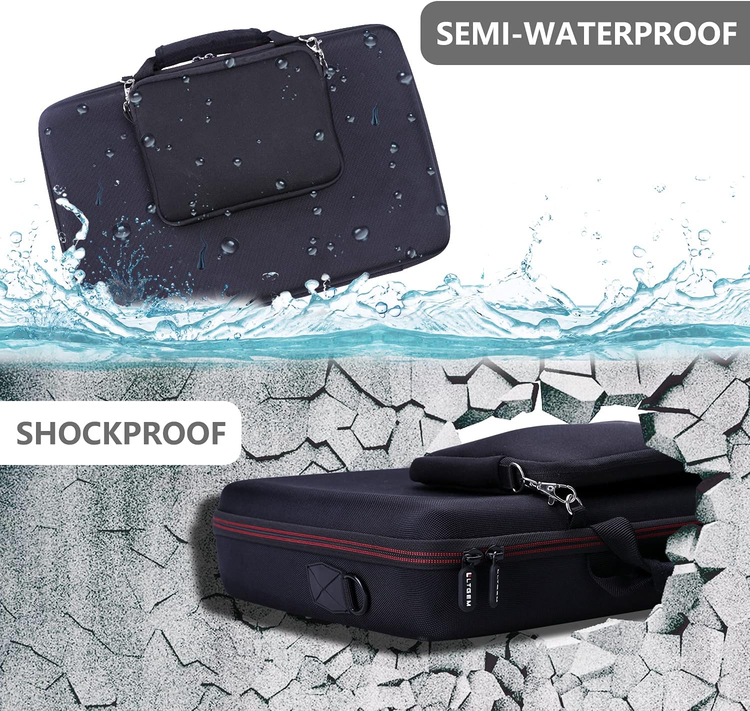 LTGEM Case Compatible with AKAI Professional MPC Live II/Live Drum Machine with Pouch for Accessories and Shoulder Strap