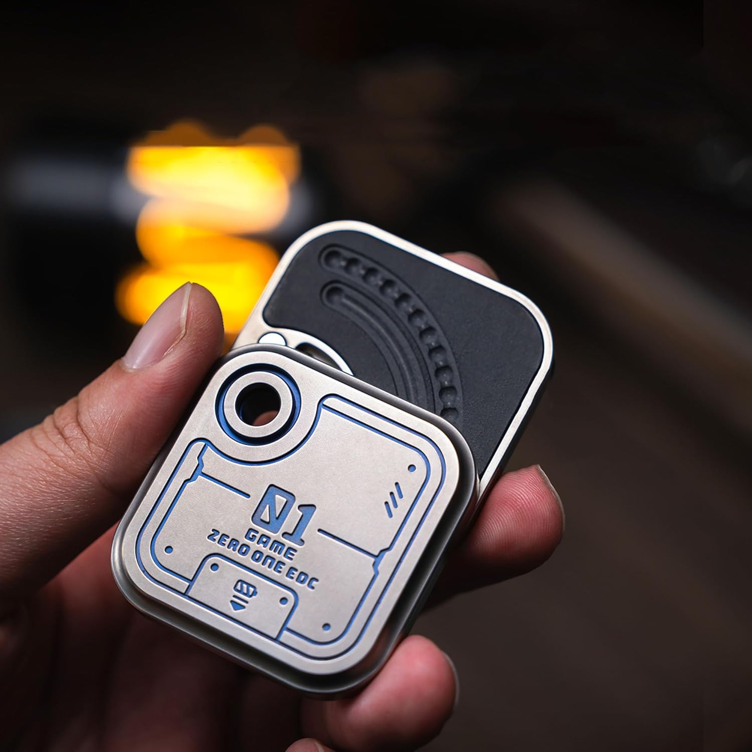 Fidget Slider Zero One Studio EDC Toy 3 in 1 Cubes Game Machine Fidget Toy for Adult (Titanium Blue)