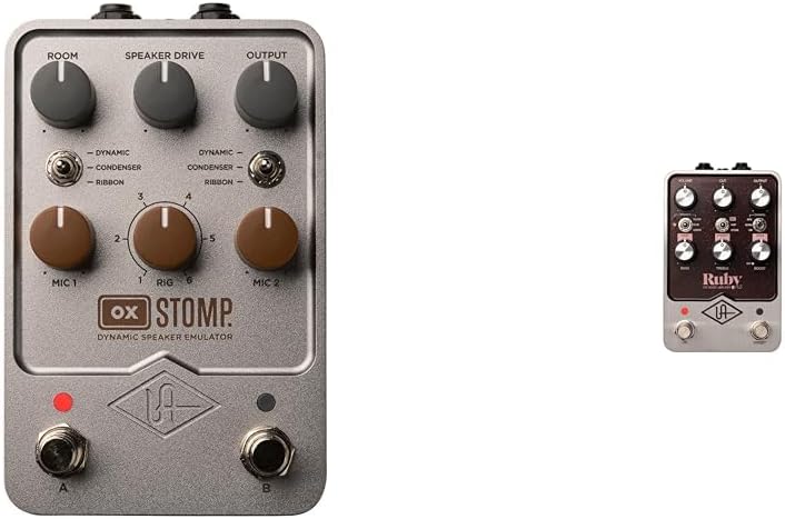 Universal Audio OX Stomp Speaker Emulator Pedal & UAFX Ruby '63 Top Boost Amplifier Bundle