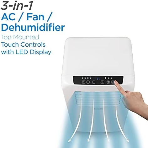 BLACK+DECKER 10,000 BTU/Single Motor, Portable Air Conditioner with Remote Control, White