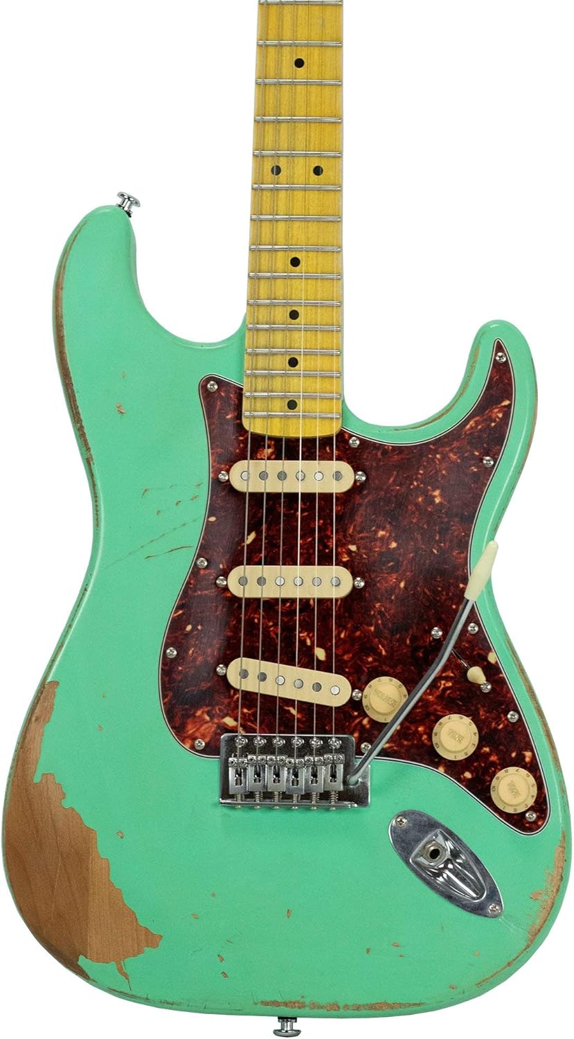 Sawtooth ES Relic Electric Guitar, Surf Green Retro Pack