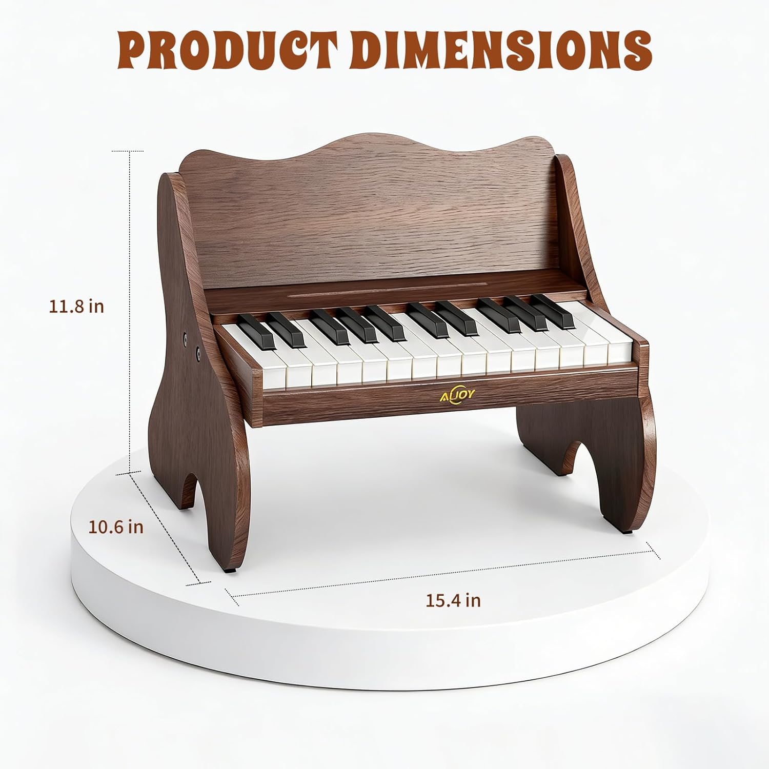 AiJoy Kids Piano Keyboard, 25 Keys Digital Piano for Toddler Kid, Mini Music Educational Instrument Toy, Wood Gift for Children Girls Boys, Volume Adjustable