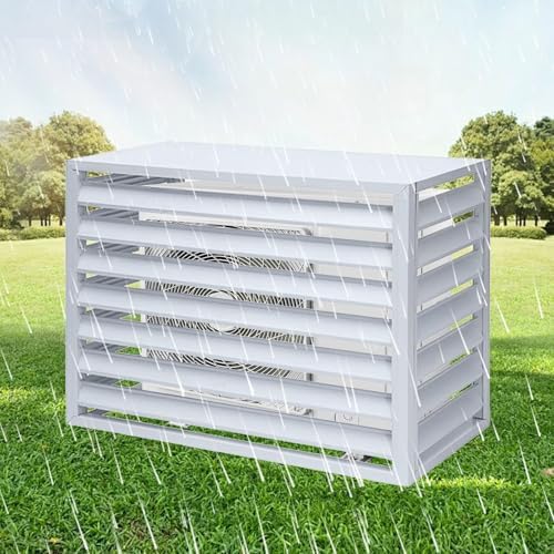 Air Conditioner Fence Panels, Outdoor Privacy Fence Covers, Hid Air Conditioner Rack Flower Stand, All Weather, Noise Reduction(White,2 3P)
