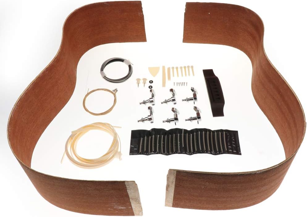 LoveinDIY Spruce Wood 41inch Guitar DIY Kit Neck Rosewood Fingerboard Bridge