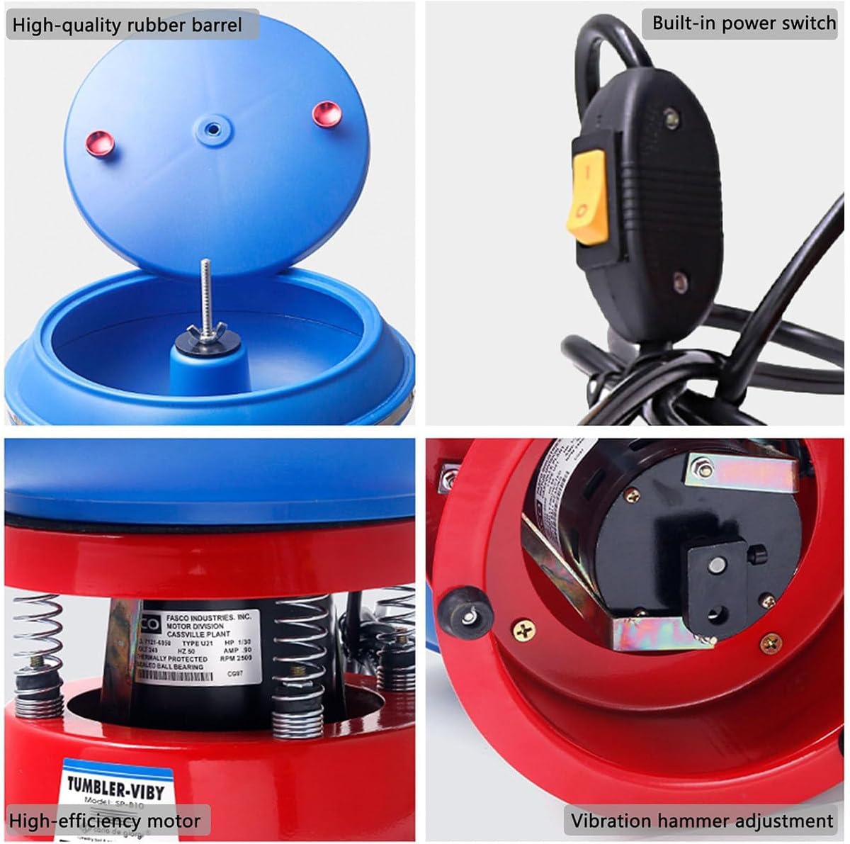 Rock Polisher Small Vibration Polishing Machine, Vibration Grinder, Metal Deburring Machine gem Faceting Machine for Jewelry, Agate, Jade