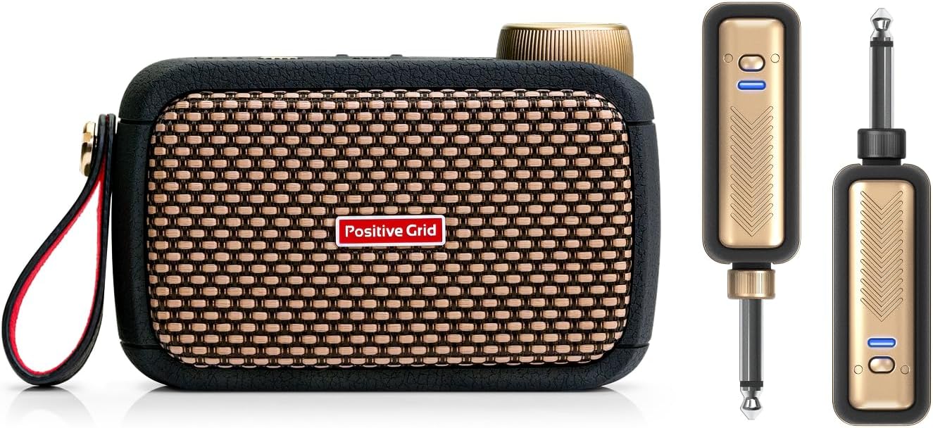 Positive Grid Spark GO + Spark Link Bundle – 5W Ultra-Portable Smart Guitar Amp & Bluetooth Speaker with Smart App for Electric Guitar, Acoustic or Bass