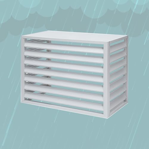 Outdoor Privacy Fence Screen Aluminum Air Conditioner Cover for Outside Units, Window Fence Trash Can Enclosure Flower Stand Decorative Air Conditioning Cover for Patio Lawn (Colo