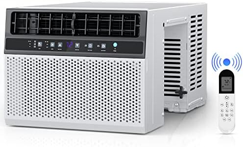 Joy Pebble Window Air Conditioner, 12000 BTU Window Room Air Conditioner for Room Cools Up 550sq.ft,Window AC Unit with Cooling, Dehumidifier and 3 Fan speeds, 24-hour timer & ECO mode