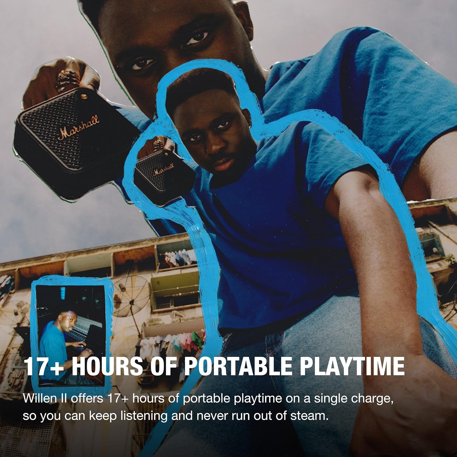 Marshall Willen II Bluetooth Portable Speaker - Black & Brass