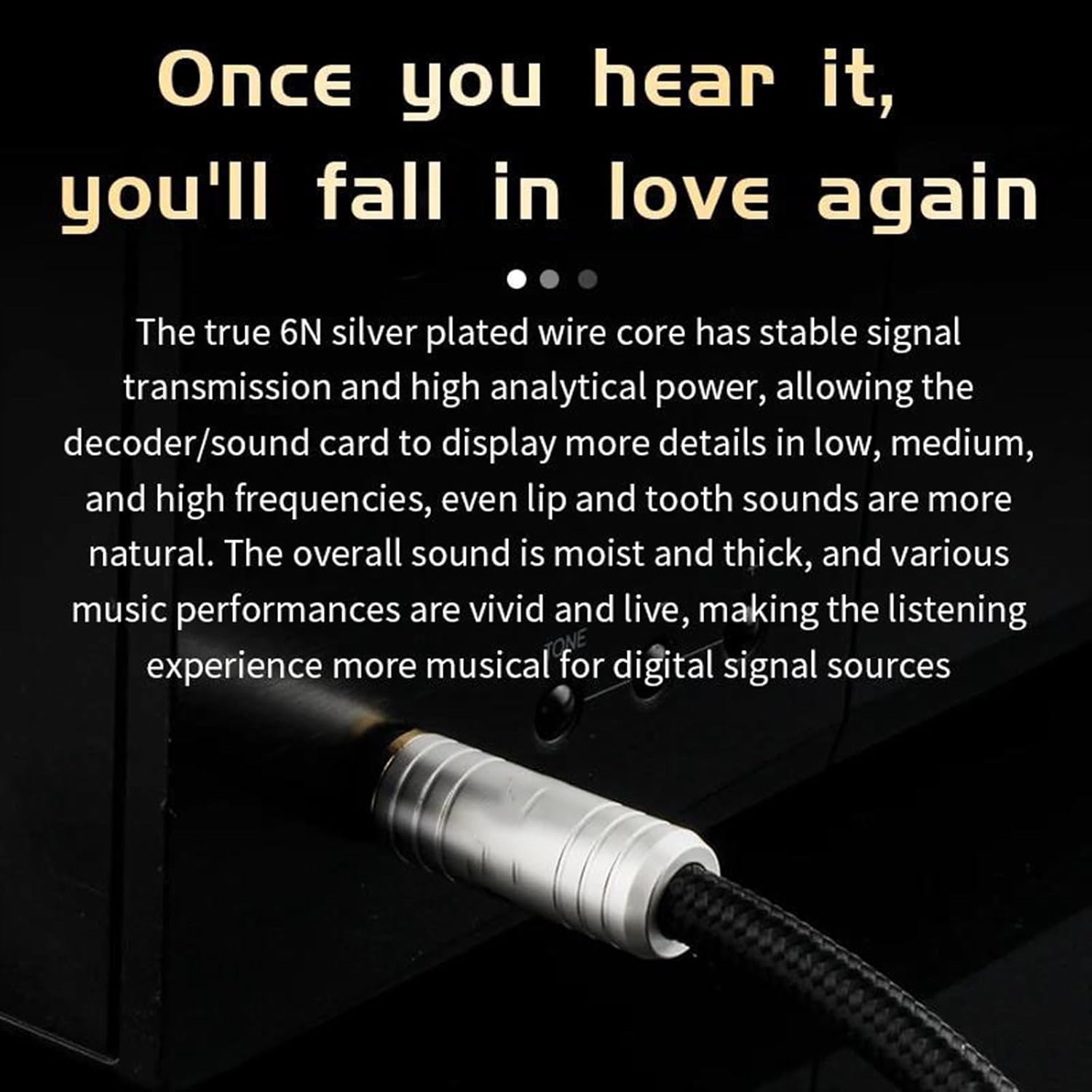 Guitar Audio Cable Speaker Amp Instrument Guitar Keyboard 6N Silver Plated 6.35 Male to Male Stereo Aux Cable(0.5m)