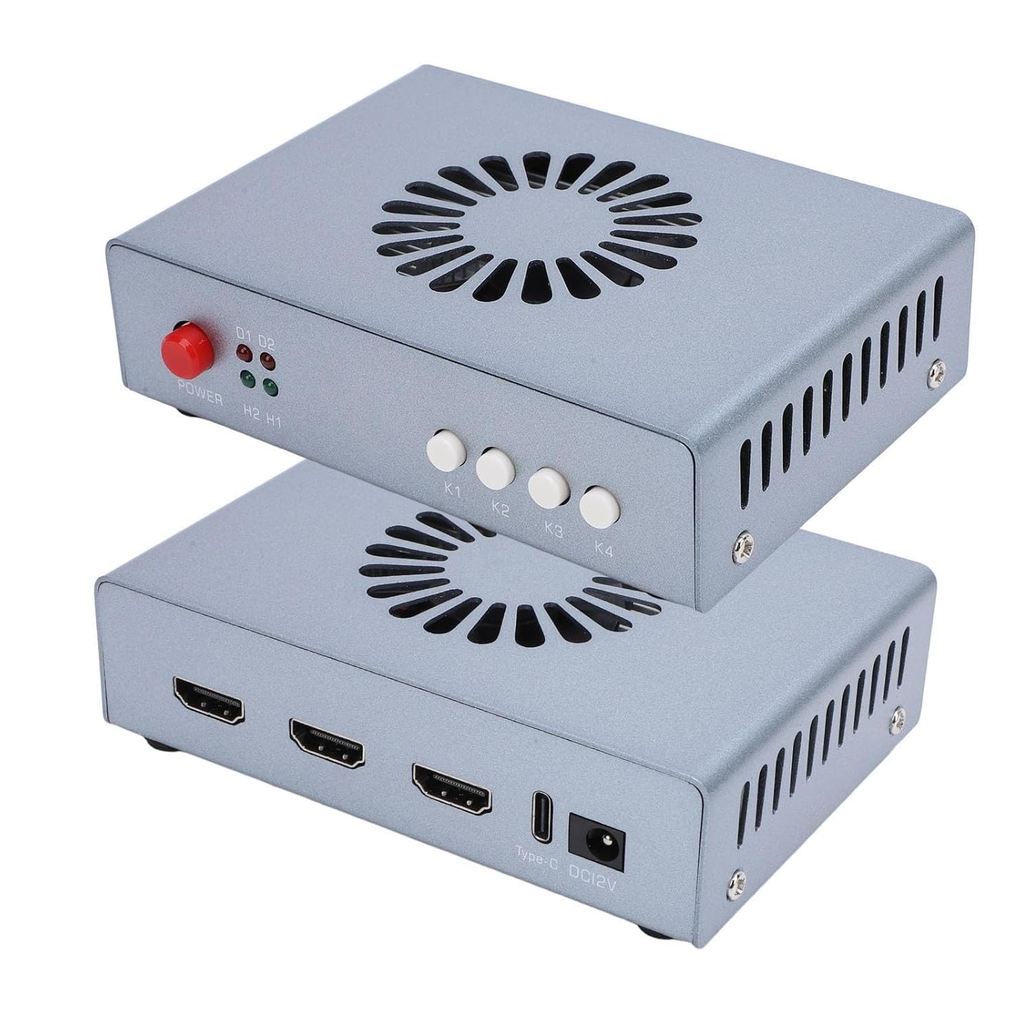 HD Multimedia Interface Synthesizer, HD Multimedia Interface Fixer, Lossless Transmission, Dual Signal Input, Built in Fan, Aluminum Alloy (US Plug)