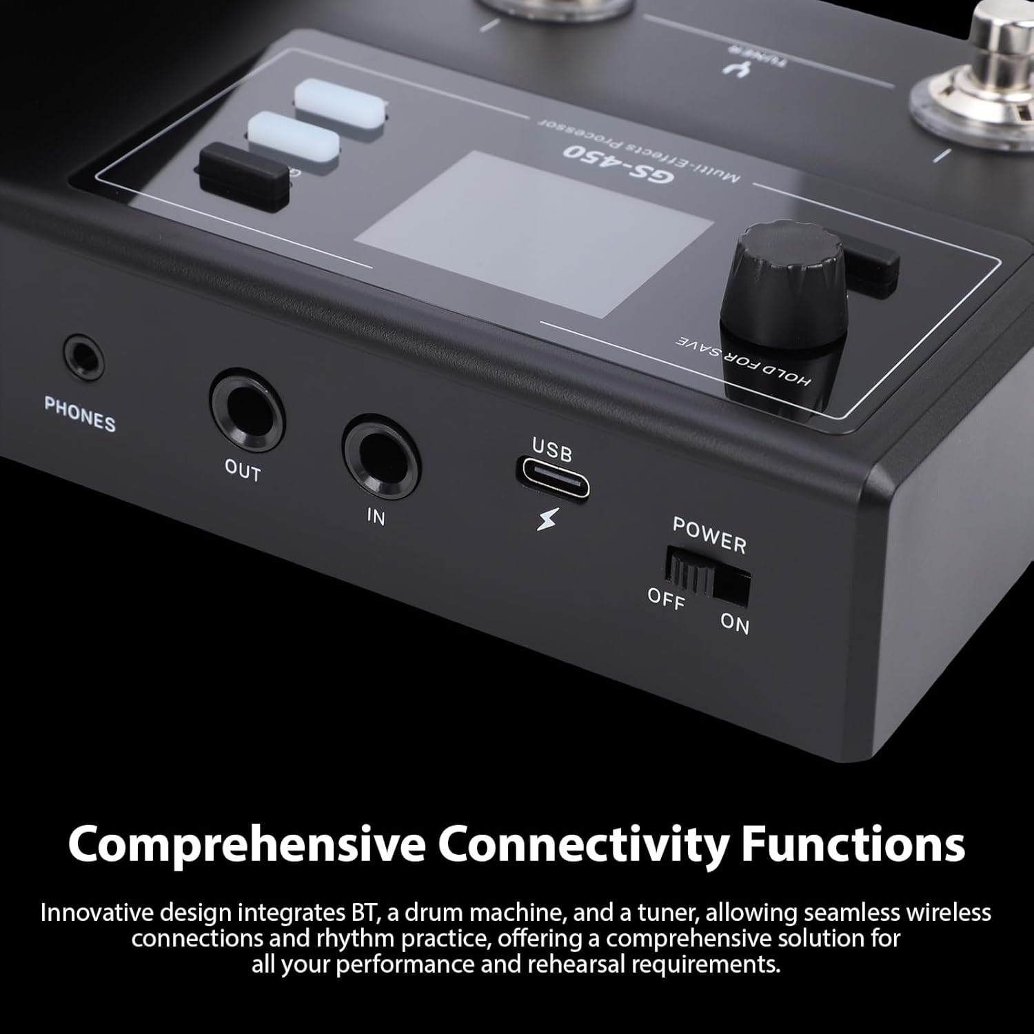 Jectse Guitar Effects Pedal, Multi Effects Processor with 8 Parallel Modules 100 Presets BT Drum Machine Tuner, Rechargeable Battery LCD Screen, for Electric Guitar