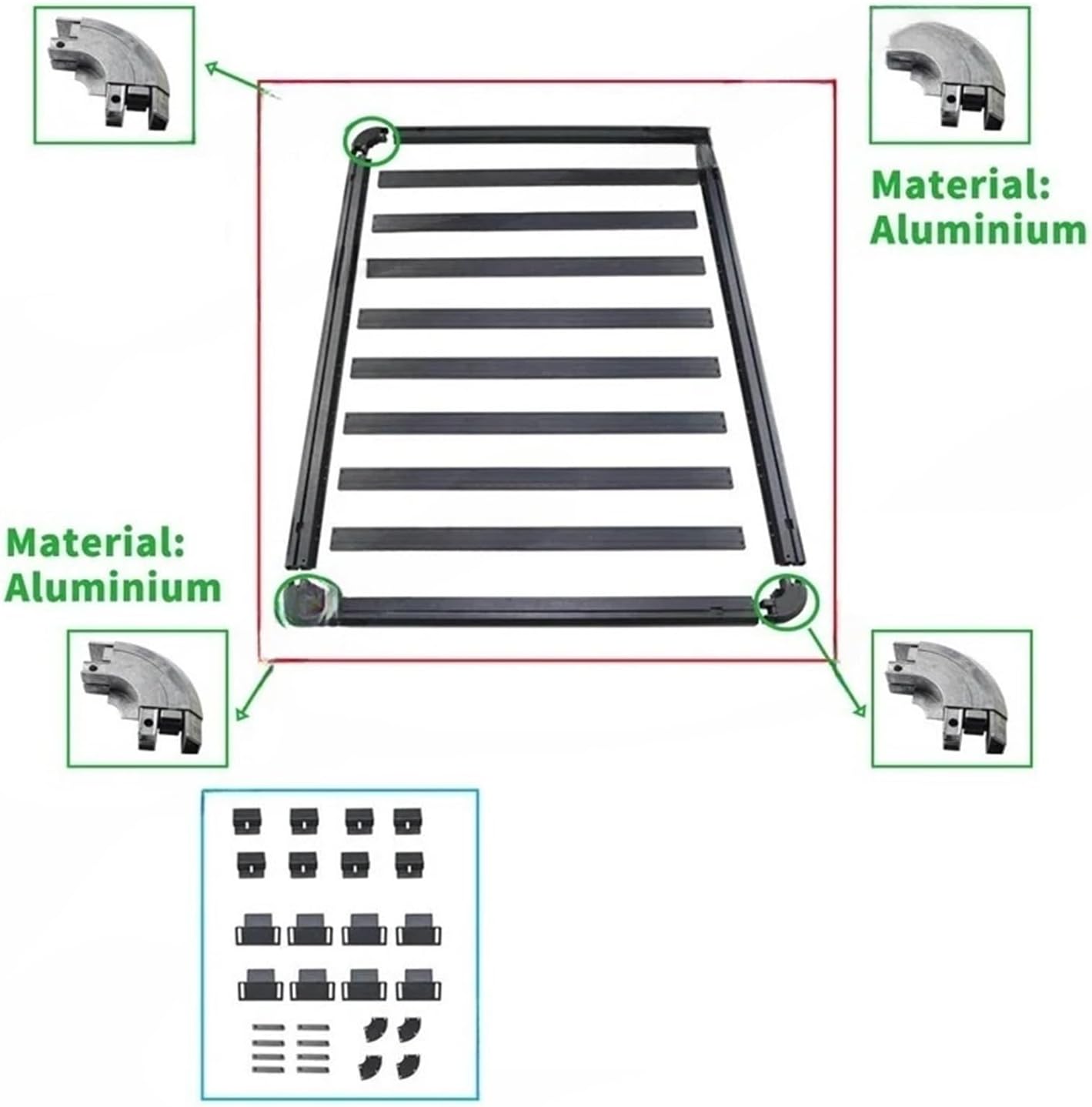 Roof Rack XL Jc74 Aluminium Flat Platform Flat Roof Rack Compatible for Suzuki Jimny XL Jc74 5 Doors Other Exterior Accessories
