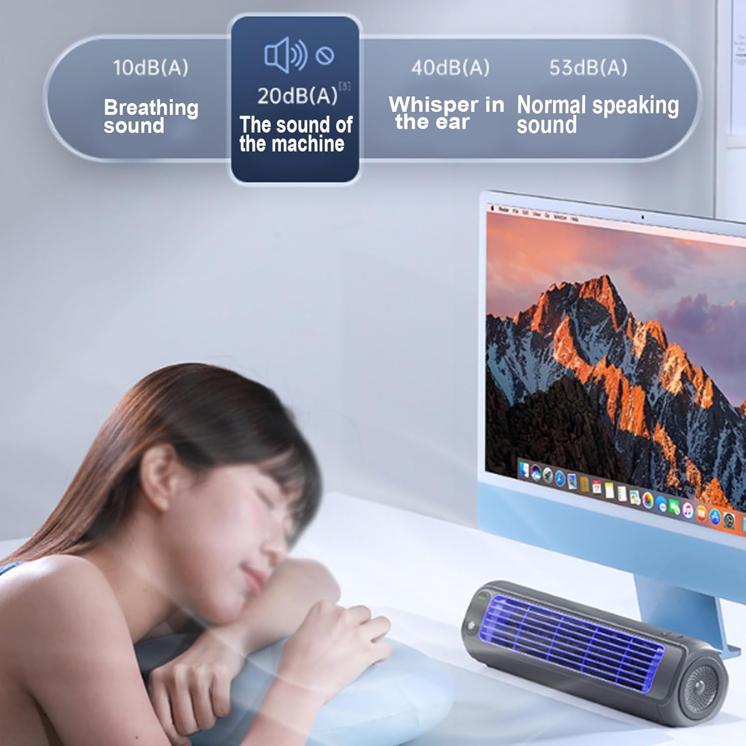 KtEli Portable Air Conditioners Cooling Fan，Air Conditioner, Silent Portable Bladeless Fan, 3 Wind Speeds, Screen Power Display, Ultra Long Battery Life, For Bedroom, Kitchen (Rechargeable)(Gray)