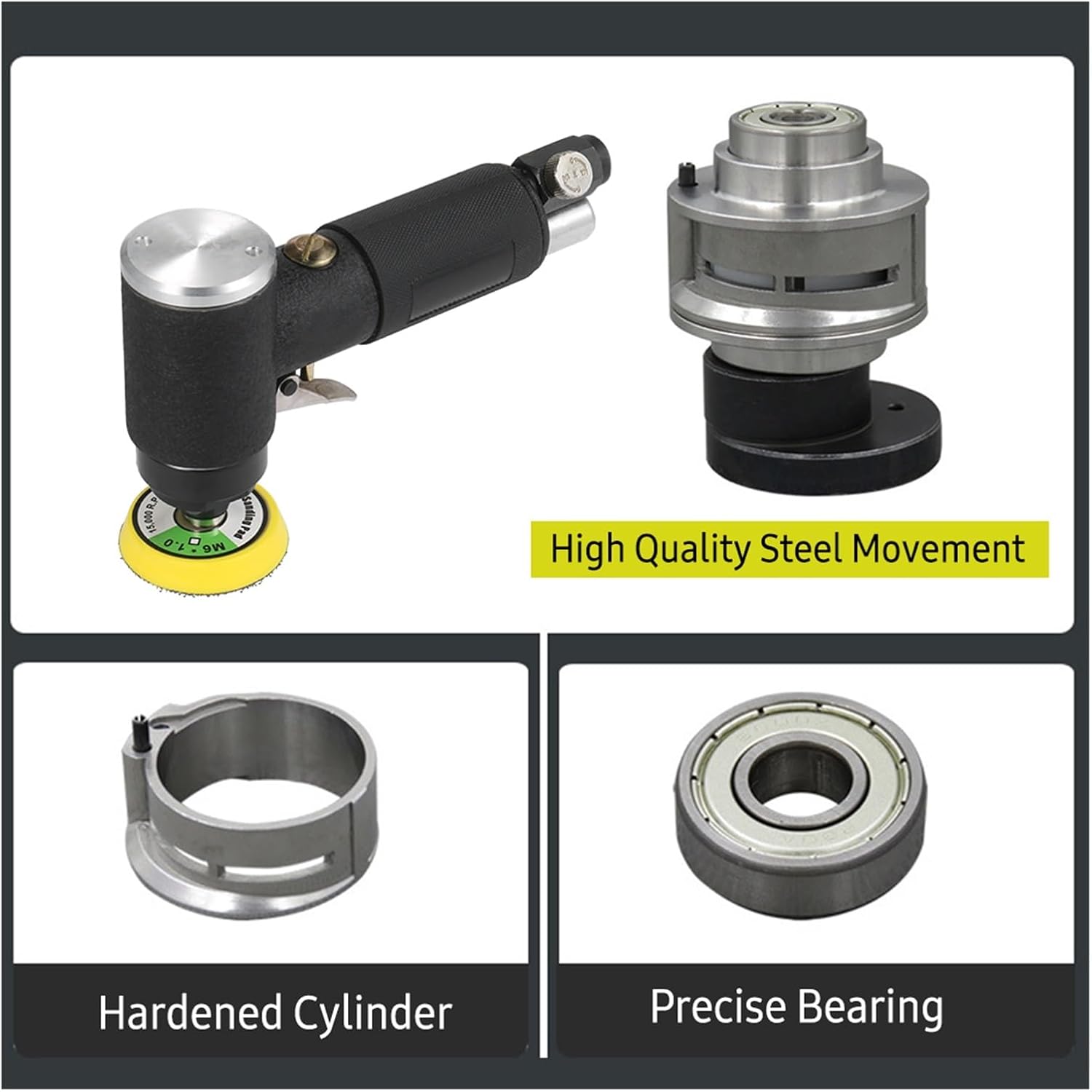 Air Sander 2 Inch 3 Pneumatic Handheld Polisher Waxer Polishing Machine For Auto Body Work Furniture Metal Surface for Woodworking(Eccentricity)