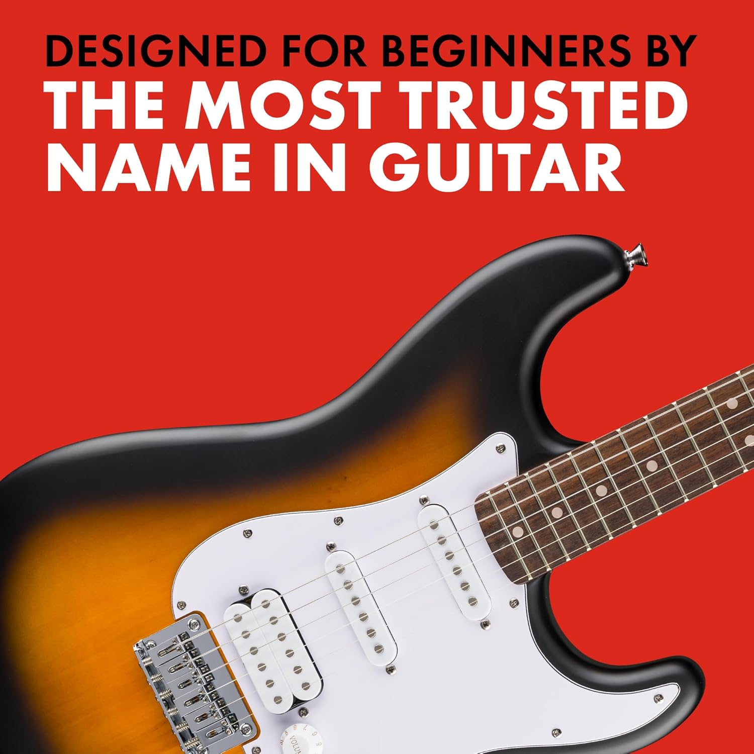 Fender Squier Debut Series Stratocaster HT HSS Electric Guitar, Beginner Guitar, 2-Year Warranty, Includes Free Lessons, 2-Color Sunburst with Satin Urethane Finish