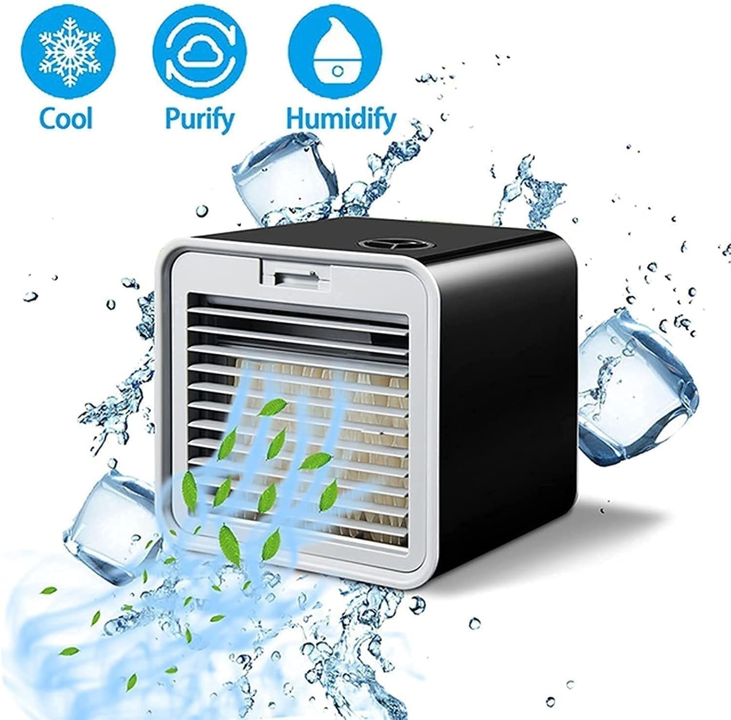 Mini Air Conditioner, Personal Air Cooler Fan, Portable Air Conditioner Fan, Table Air Conditioner Fan for Home, Bedroom Room, Office, Dorm, Car, Camping
