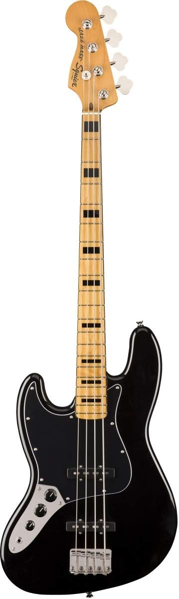 Squier Classic Vibe 70s Jazz Bass, Black, Left-Handed, Maple Fingerboard