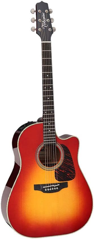 Takamine CP6SSDC 6 Strings Dreadnought Acoustic Guitar with Bold Adirondack Spruce Top and Sapele Back and Sides - Gloss Cherry Sunburst