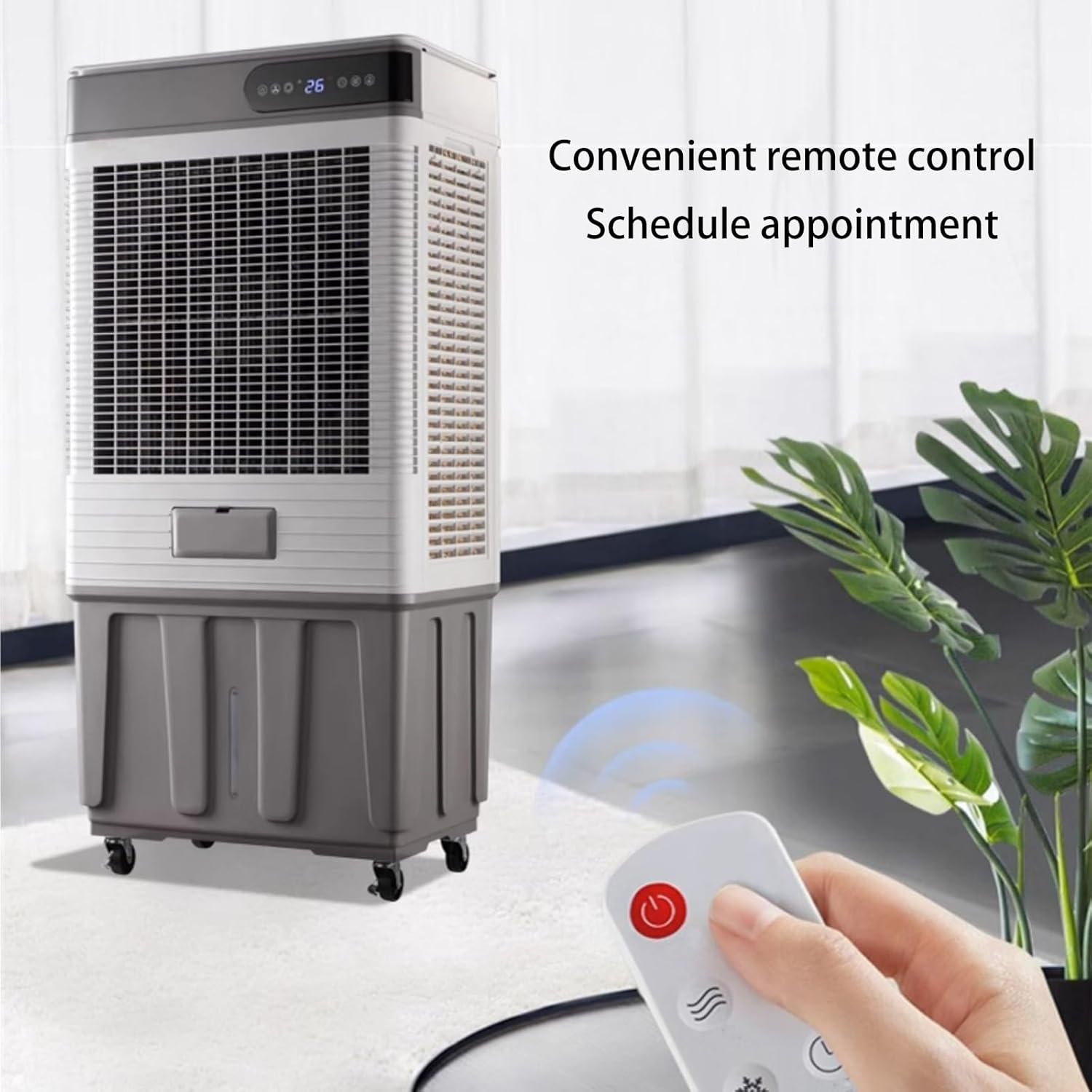 3-in-1 Evaporative Air Cooler, Swamp Cooler with 12H Timer and 3-Speed, Dual Tank Portable Air Conditioner for Room Office
