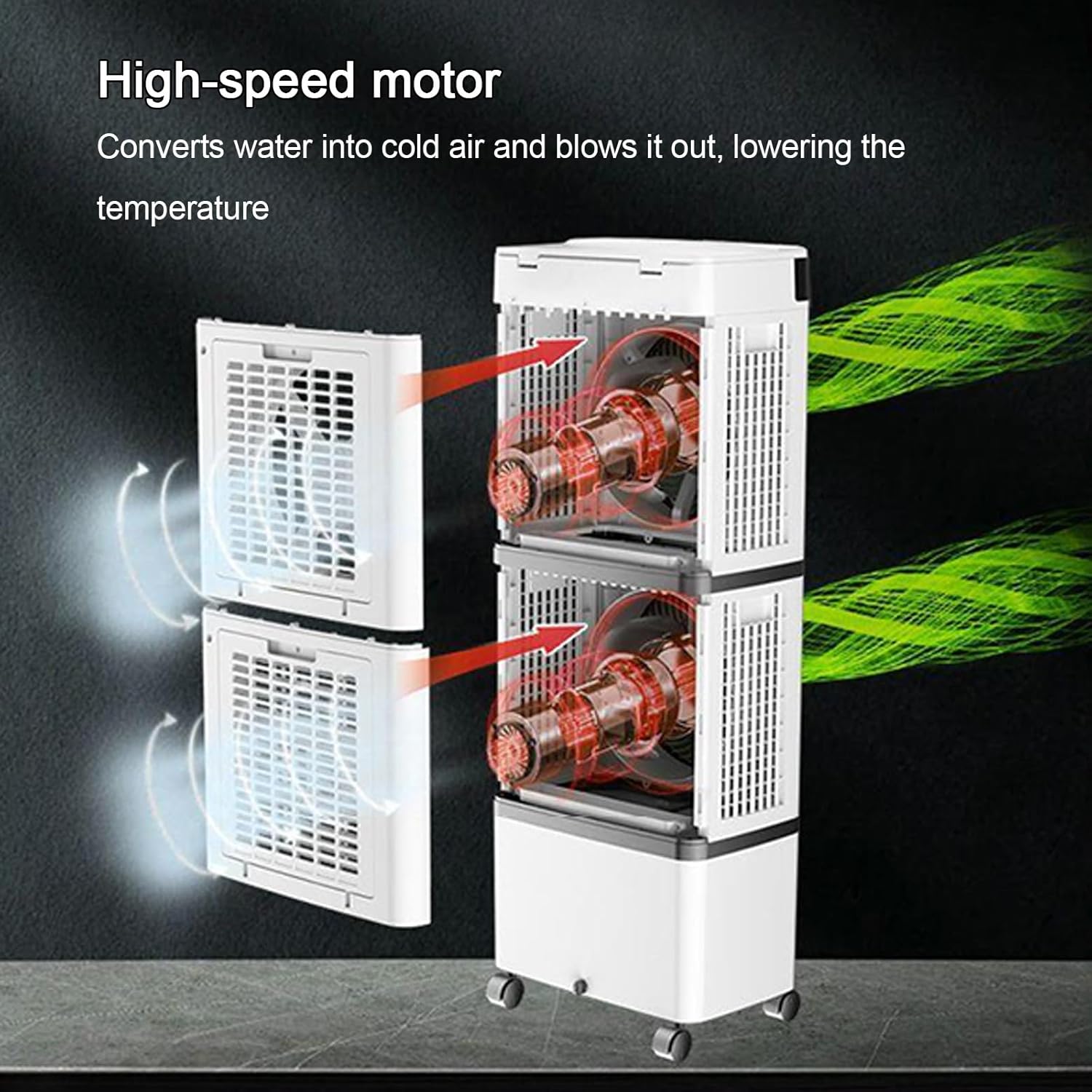 Swamp Cooler Air Conditioner, Evaporative Air Cooler, 14L/3 Gal Tank for Long Cooling, 3 Speeds, Auto Oscillating, 12H Timer, Remote, Water Cooling Fan for Home