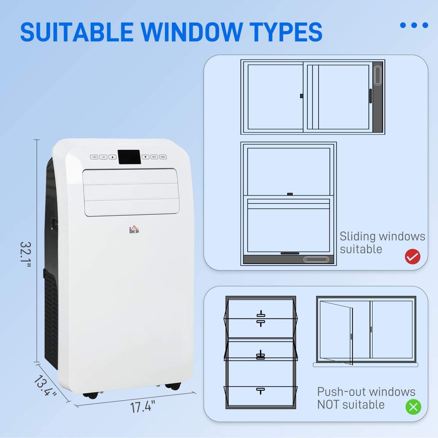 Portable Air Conditioner for Cool and Comfortable Home, 3-in-1 Cooling, Dehumidification, and Fan, 550 Sq. Ft. Coverage, 24Hr Timer, Remote Control