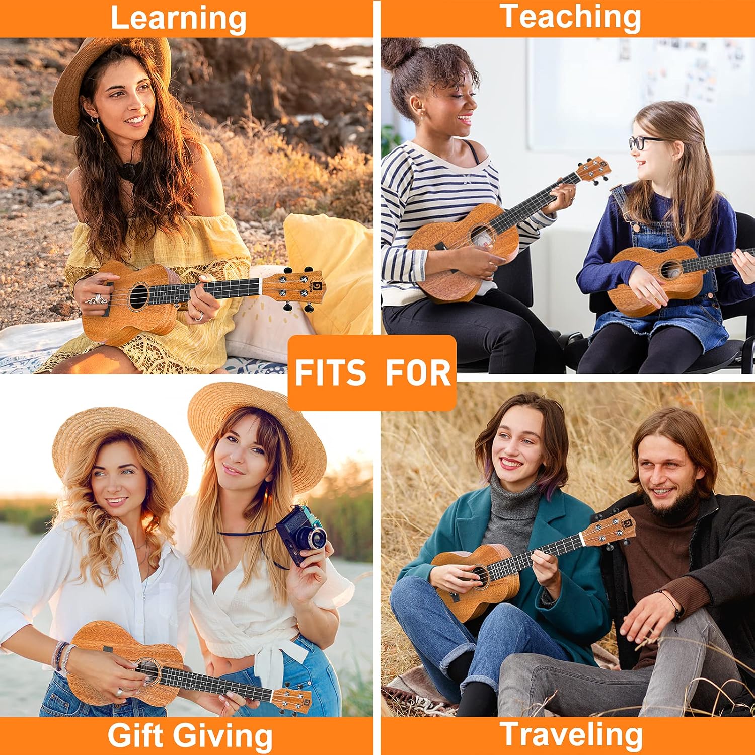 Kids Electric Guitar Vangoa 30 Inch Electric Guitar for Kids Beginner Kit and Vangoa Concert Ukulele for Beginners 23 Inch Mahogany Ukulele Kit for Kids