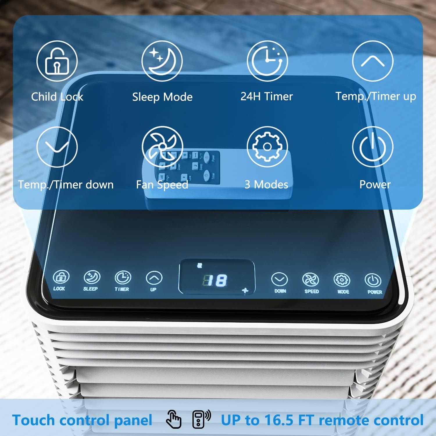 ARLIME 8000 BTU Portable Air Conditioners, 3-in-1 AC Cools up to 250 sq. ft. Freestanding Air conditioner unit w/Fan & Dehumidifier, Remote Control, Window Mount Kits for Home Office