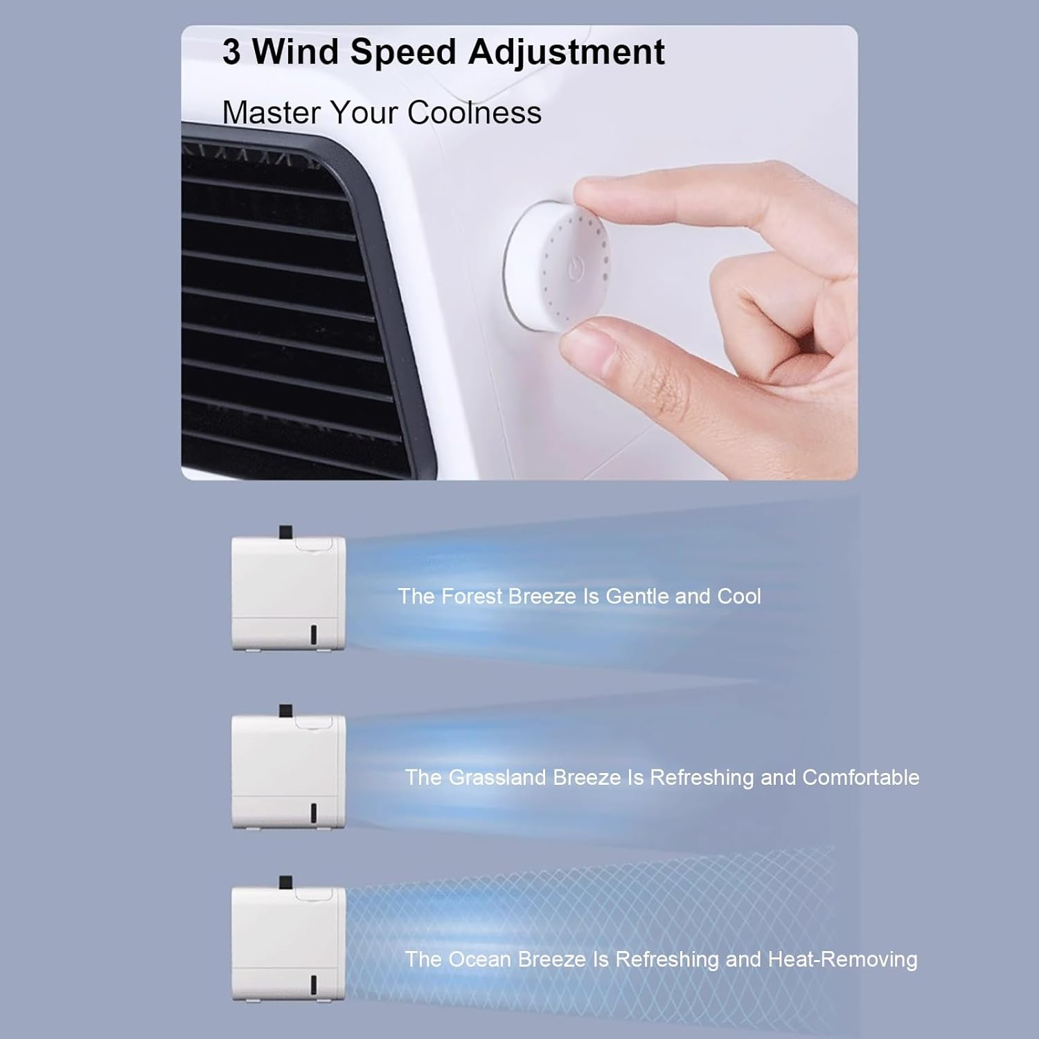 Personal Evaporative Air Cooler, Portable Air Conditioners with 0.13Gal Water Tank, 3 Wind Speeds, Small Swamp Cooler for Room Bedroom Office