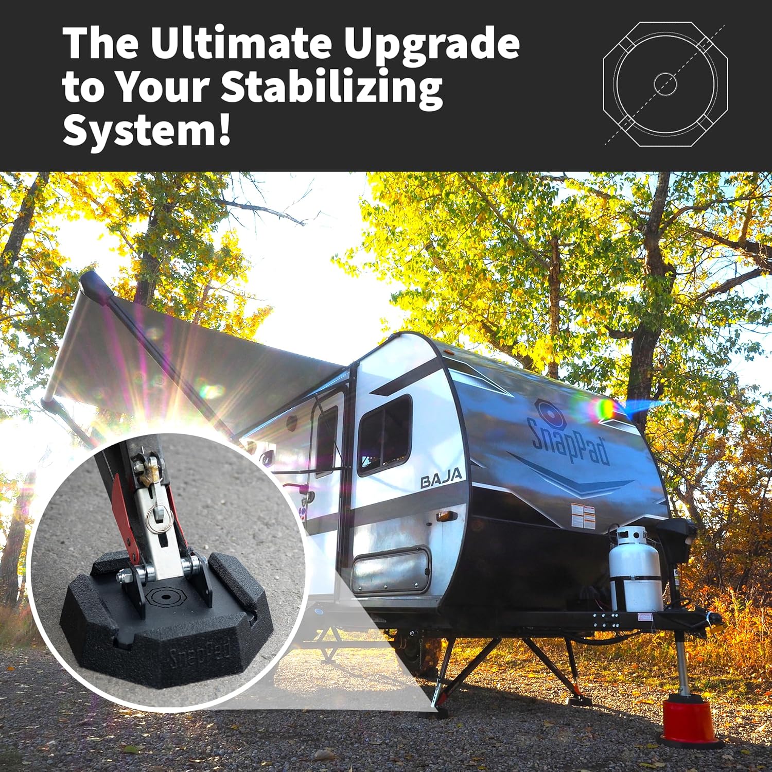 SnapPad SnapJack® QD (Pack of 4) | Four-Point Trailer Jack Stands Featuring 5.5