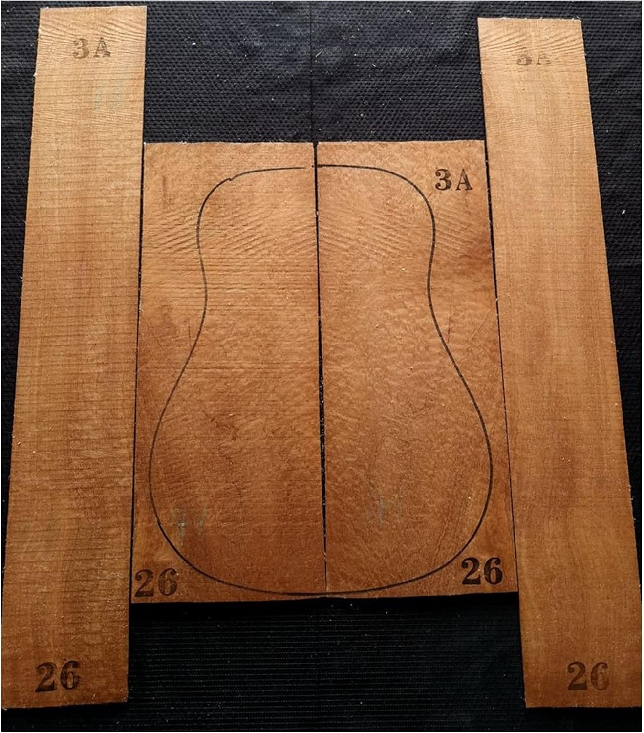 Guitar Ball Texture Water Wave Texture Sapele Back Board Wool Board Full Single Production Materials Unfinished Guitar Body (Color : 5)
