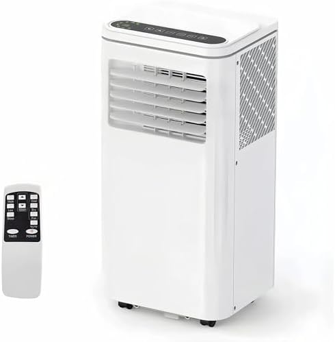 10000 BTU Portable Air Conditioner, AC Cooling for Room Spaces Up to 450sq. Ft, Quiet 4-IN-1 Portable Ac Unit With Dehumidifier Fan Function, Sleep Mode, Remote Control & 24H Timer for Bedroom, Room