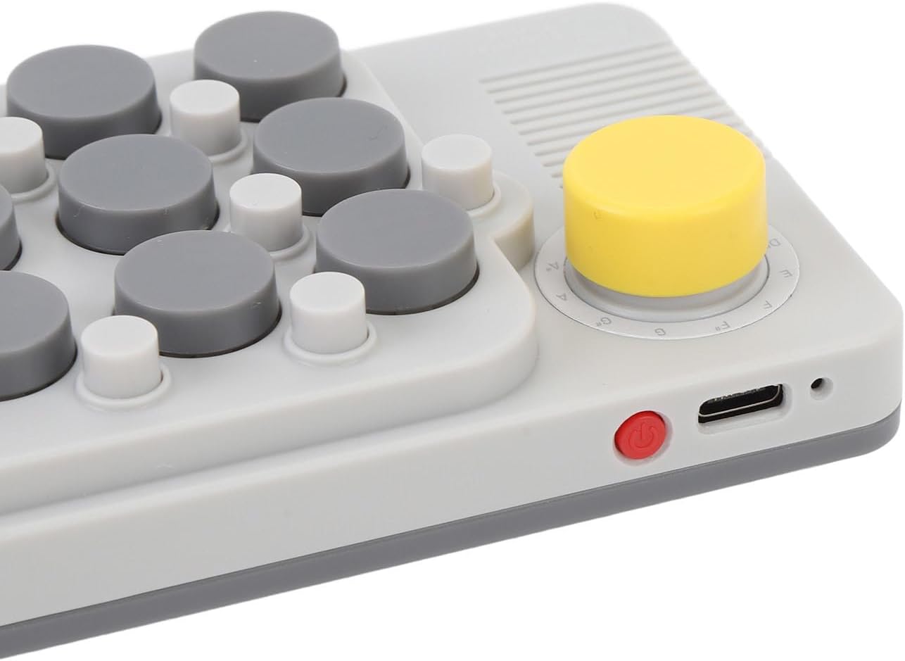 Pocket Music Keyboard, Small MIDI Keyboard Adjustable with 3.5mm Jack, Bluetooth Portable Electric Music Keyboard with Keyboard Stickers for Beginners