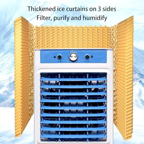 Portable Swamp Cooler, Evaporative Air Cooler with Water Tank and 3 Speed, Powerful Air Conditioner for Garage, Yard, Commercial Use