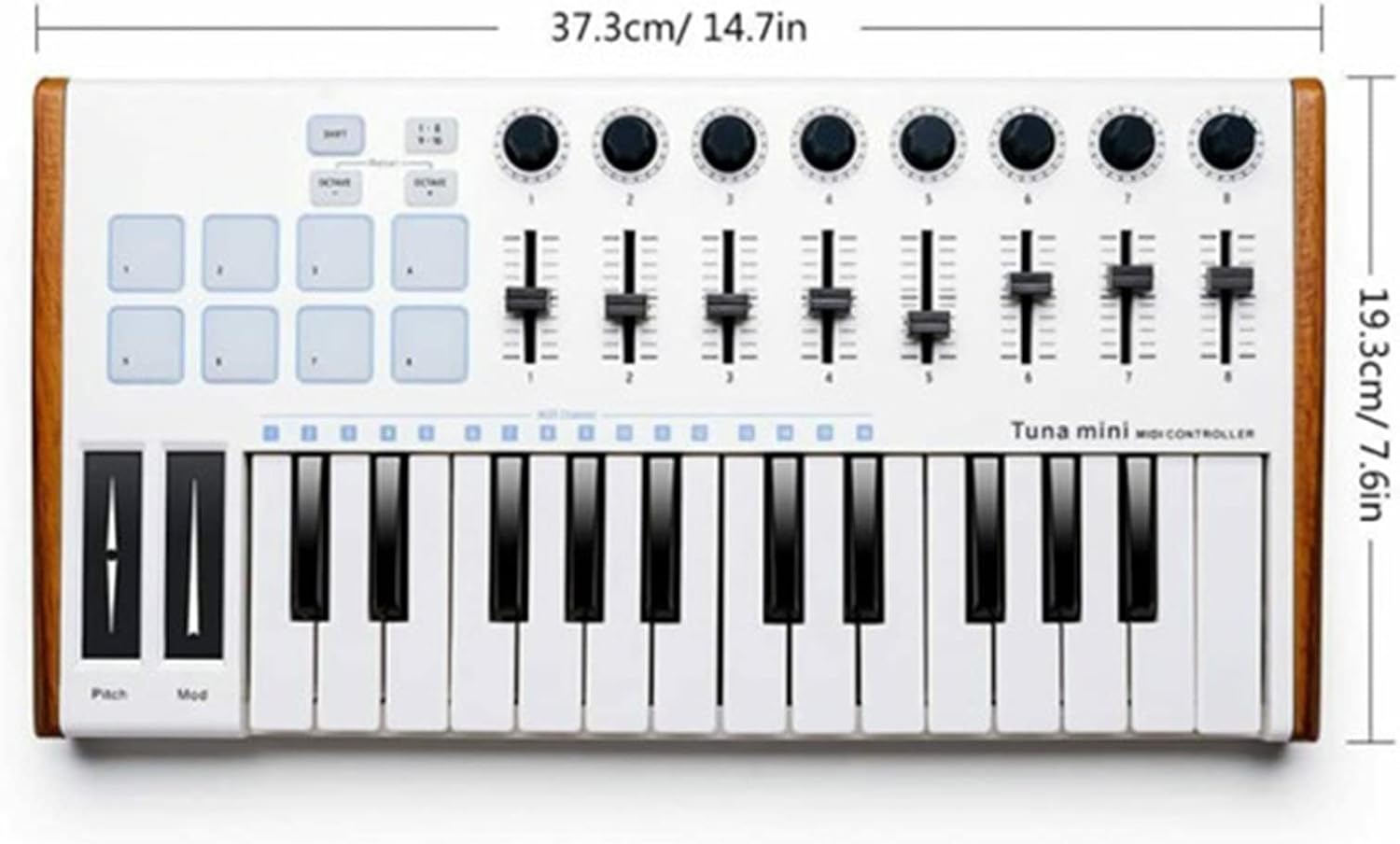 Keyboard Piano 25 Keys USB MIDI Keyboard Controller 8 RGB Backlit DJ Pianos