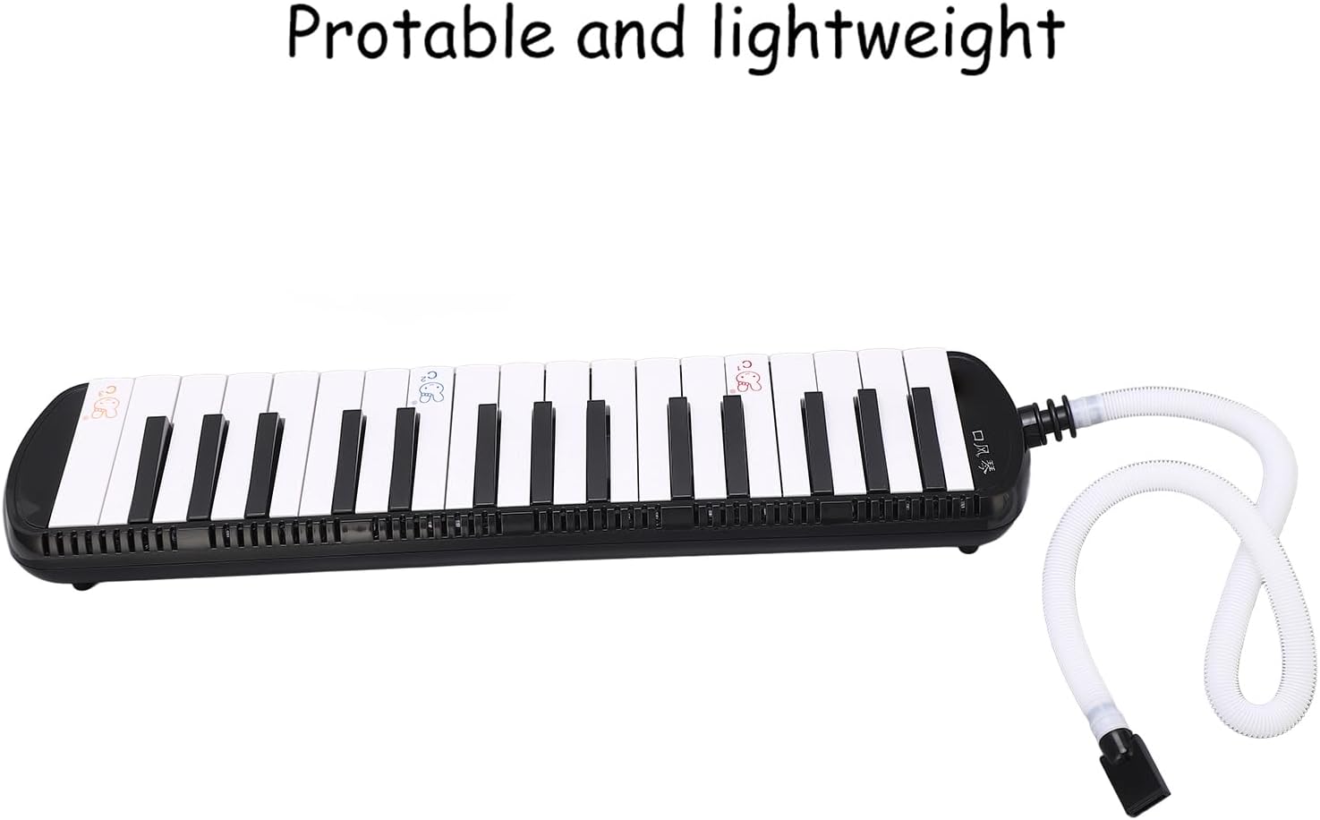 32 Keys Melodica Instrument, Mouthpiece Melodica Air Piano Keyboard Musical Instrument with Carrying Bag (Black)