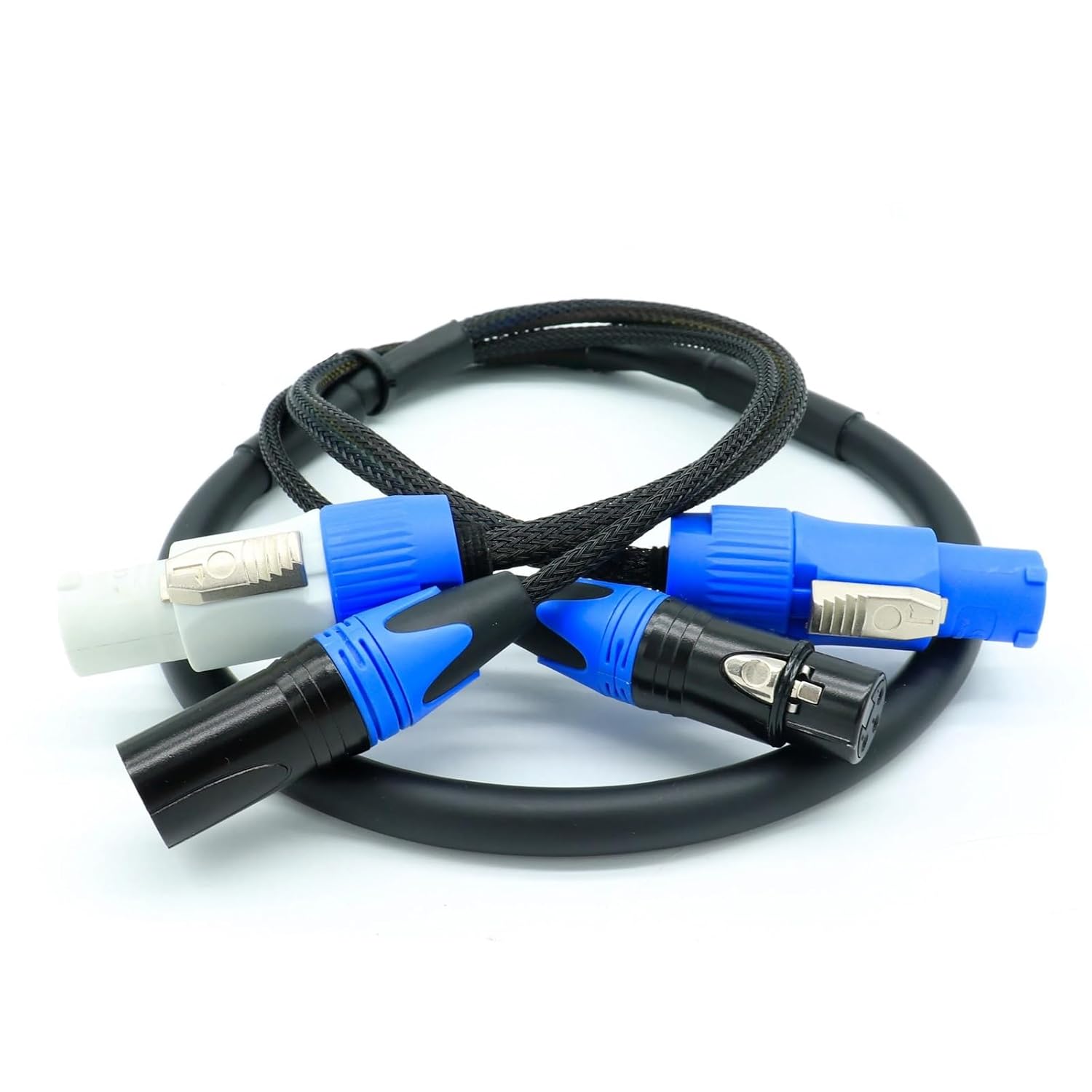 3 pin DMX and Power Combine XLR Powercon Combo Cable for Stage Lighting 1m 2m 3m 5m(5 Meters)